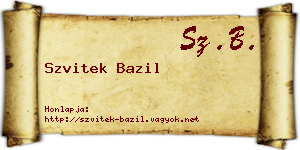 Szvitek Bazil névjegykártya
